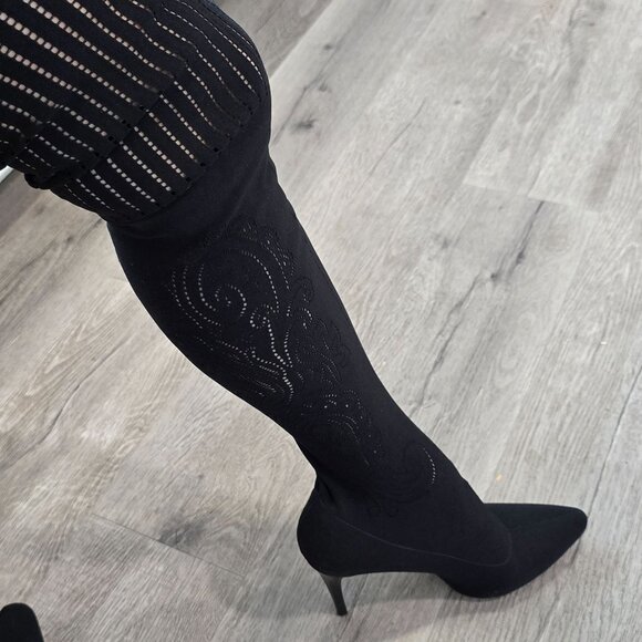 Donald Pliner Elektra thigh high sock heeled boots size 11 Over-The-Knee Boots - Picture 13 of 16